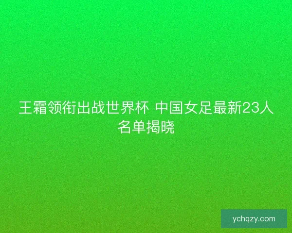 王霜领衔出战世界杯 中国女足最新23人名单揭晓