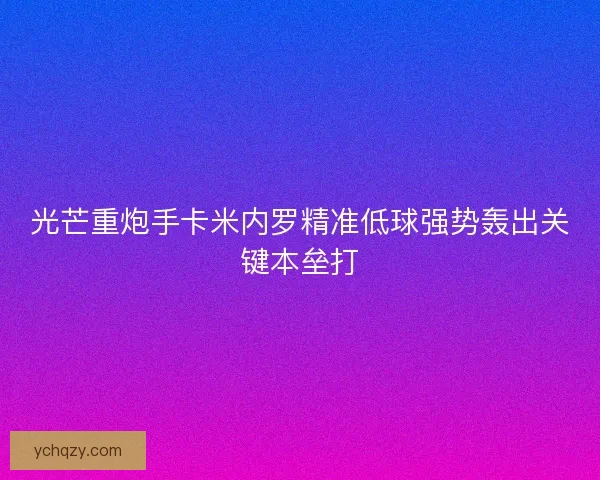 光芒重炮手卡米内罗精准低球强势轰出关键本垒打 光芒重炮手卡米内罗精准低球强势轰出关键本垒打